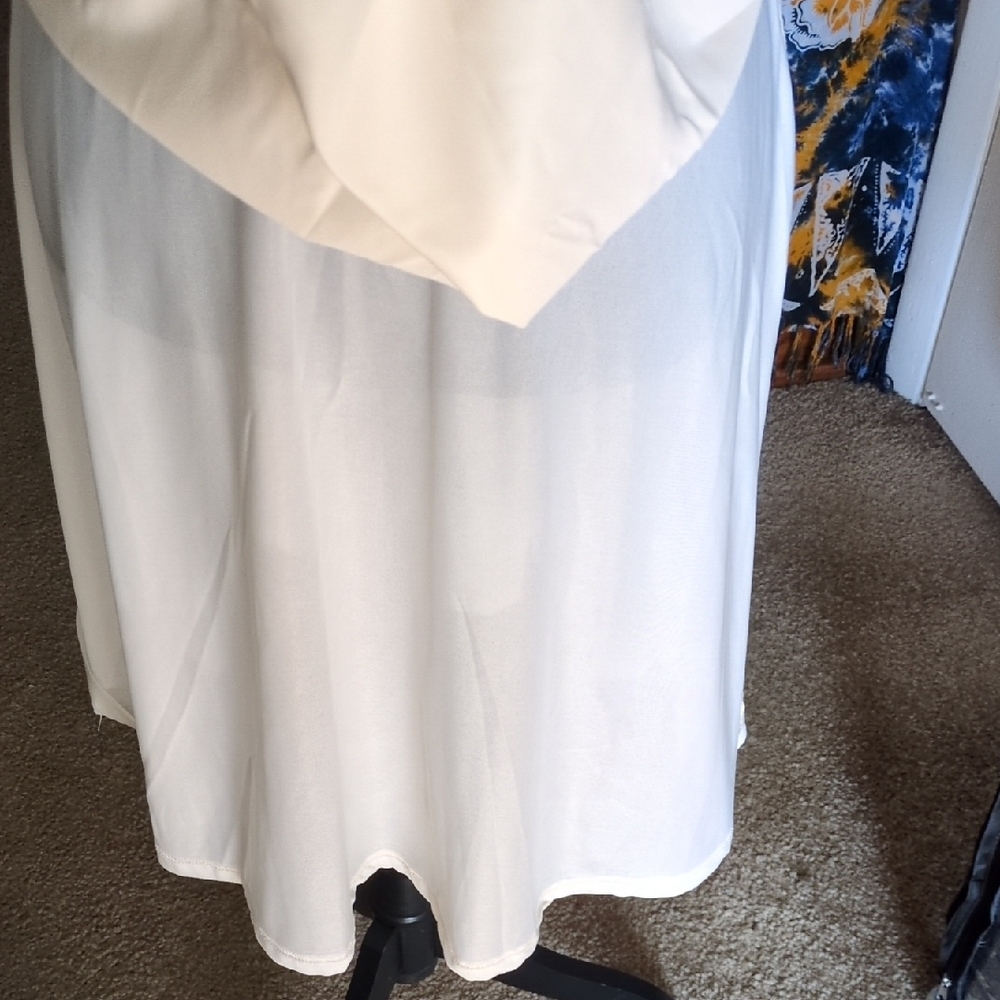 Baltic Born Poppy Satin Midi Dress Ivory Tie Front Med **SMALL SPOT ON BOTTOM - Picture 5 of 13